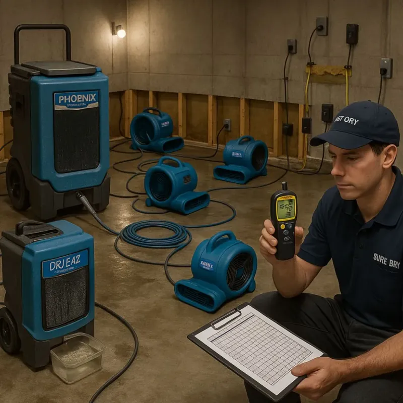 Structural Drying and Dehumidification process in Del City, OK